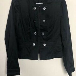 WHITE HOUSE BLACK MARKET BLACK MILITARY STYLE LIGHT JACKET SIZE 12 WHBM BLAZER
